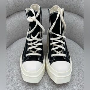 Converse Black and Cream High-Top Platform Chuck Taylors - Woman’s 9.5 (NEW)